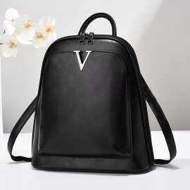 Women'S Minimalist Backpack - Laptop Bag with Adjustable Shoulder Straps, Zipper Closure, Spacious Interior Compartment - Durable Polyester Backpack for Work, Travel, School, Everyday Use - Elegant Women'S Backpack in Black, Backpack for Travel, Work Bag, Sleek Design, Sturdy Construction, Office Women, Elegant Backpack For Women, Backpack For Women, Laptop Backpack For Women, Women'S Backpack, School Bag For, Bag For Women