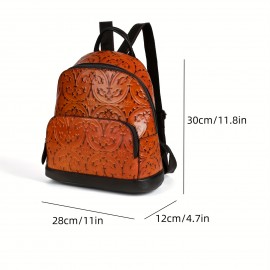 Real Leather Women'S Backpack, Retro Cowhide Backpack, Large Capacity, Fashionable And Versatile Backpack, Casual Bag