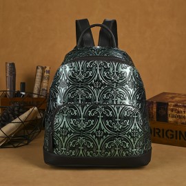Real Leather Women'S Backpack, Retro Cowhide Backpack, Large Capacity, Fashionable And Versatile Backpack, Casual Bag