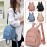 Women's Korean-Style Soft Synthetic Leather Backpack - Adjustable Strap & Golden-Tone Hardware, /Black/Pink Beige/, Zipper Closure Bookbag, Handbag or Backpack for Work, Travel, College, Casual Use (Multi-Color Options)