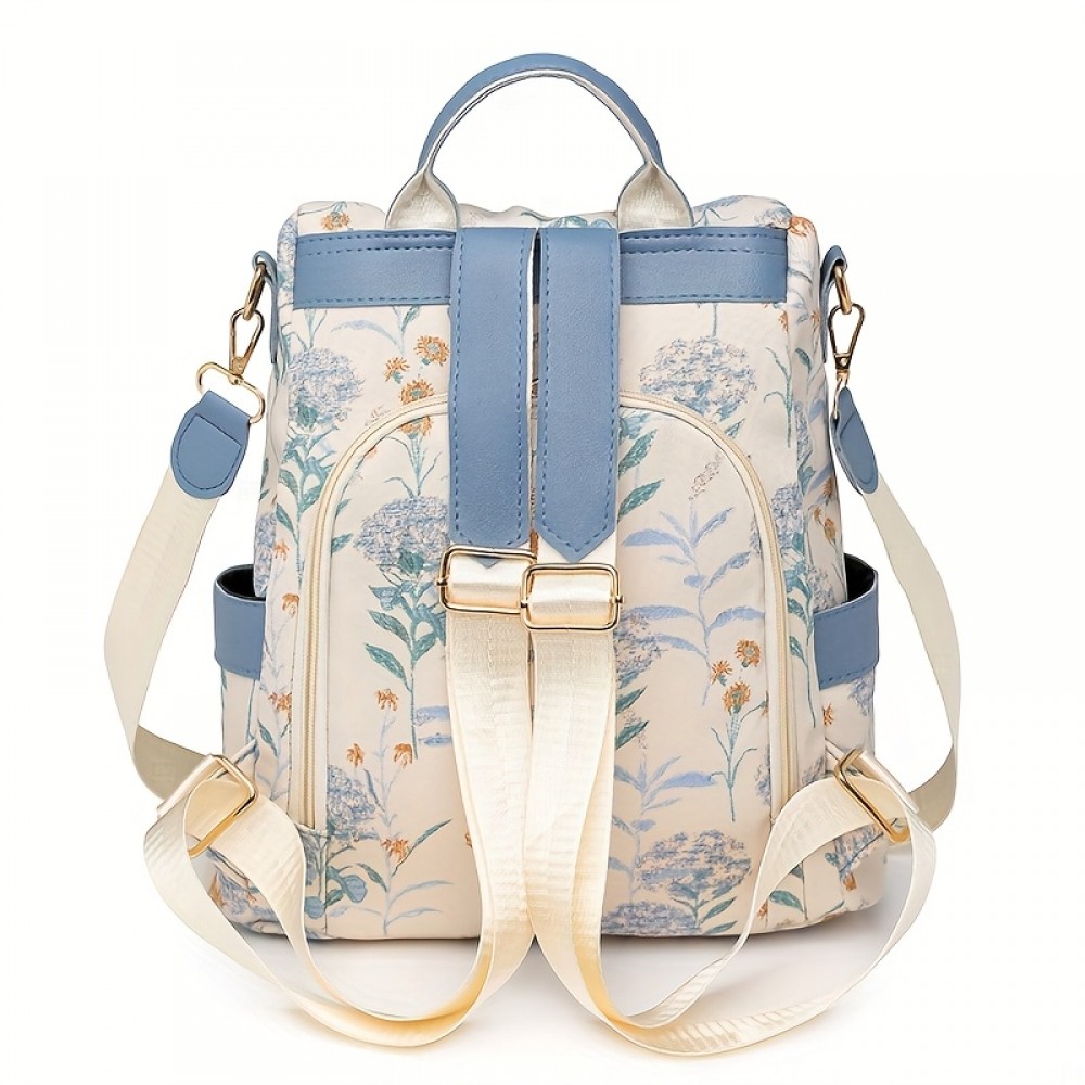 Women'S Floral Backpack | Casual Style | Anti-Theft Design | Large Capacity | Multi-Function with Adjustable Straps | Lightweight Synthetic | Zip Closure | Ideal for Work, & Travel, Backpack for