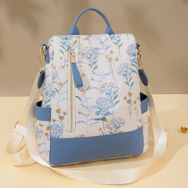 Women'S Floral Backpack | Casual Style | Anti-Theft Design | Large Capacity | Multi-Function with Adjustable Straps | Lightweight Synthetic | Zip Closure | Ideal for Work, & Travel, Backpack for