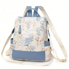 Women'S Floral Backpack | Casual Style | Anti-Theft Design | Large Capacity | Multi-Function with Adjustable Straps | Lightweight Synthetic | Zip Closure | Ideal for Work, & Travel, Backpack for