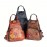 Vintage Large Capacity Casual Backpack Made Of Genuine Leather And Multifunctional Printed Women'S Backpack Handbag