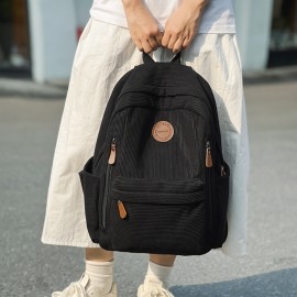 Perfect Lily Women's Large Capacity Backpack - Elegant Olive Green/Black/Tan/Gray/Beige/White, 15+ Laptop Compartment, Multiple Zippered Pockets, Adjustable Padded Shoulder Straps, Durable Corduroy Backpack for Work, School, Travel, Everyday Use - Stylish & Functional Gift for Women, Purse Backpack for Women, Backpack for High School, Quilted Backpack, Backpack for Women Laptop, Backpack for s