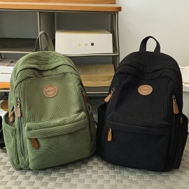 Perfect Lily Women's Large Capacity Backpack - Elegant Olive Green/Black/Tan/Gray/Beige/White, 15+ Laptop Compartment, Multiple Zippered Pockets, Adjustable Padded Shoulder Straps, Durable Corduroy Backpack for Work, School, Travel, Everyday Use - Stylish & Functional Gift for Women, Purse Backpack for Women, Backpack for High School, Quilted Backpack, Backpack for Women Laptop, Backpack for s