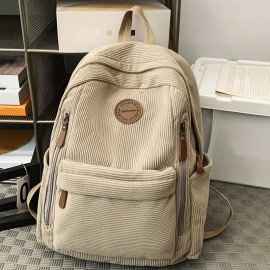 Perfect Lily Women's Large Capacity Backpack - Elegant Olive Green/Black/Tan/Gray/Beige/White, 15+ Laptop Compartment, Multiple Zippered Pockets, Adjustable Padded Shoulder Straps, Durable Corduroy Backpack for Work, School, Travel, Everyday Use - Stylish & Functional Gift for Women, Purse Backpack for Women, Backpack for High School, Quilted Backpack, Backpack for Women Laptop, Backpack for s