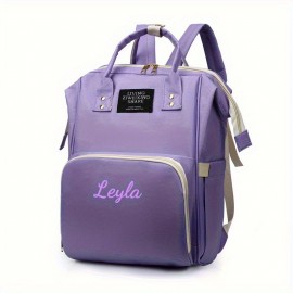 2pcs/1pc Stylish Color Block Backpack, Large Capacity Multifunctional Travel Shoulder Bag with Zipper and Multiple Compartments, Suitable for Daily Use, Travel, Commuting, Personalized Name Embroidery Available