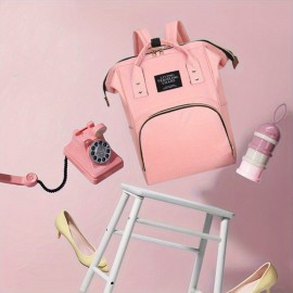 2pcs/1pc Stylish Color Block Backpack, Large Capacity Multifunctional Travel Shoulder Bag with Zipper and Multiple Compartments, Suitable for Daily Use, Travel, Commuting, Personalized Name Embroidery Available