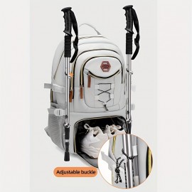 Unisex Casual Backpack with Separate Shoe Compartment, Large Capacity Premium Travel and Hiking Bag for 15-inch Laptop