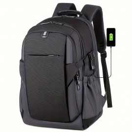Large Capacity Laptop Backpack with Phone Charging Pocket - Durable Oxford Fabric, Adjustable Shoulder Straps, Multiple Compartments for Travel, Commute & Weekend Trips, Backpack for Travel, Commuter Bag, Modern Backpack, Secure Zipper Closure