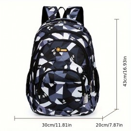 Stylish Multifunctional Travel Backpack for Men and Women, Large Capacity, Lightweight Commuter Student Bag with Tablet Compartment, Adjustable Shoulder Straps, Polyester Lining, Casual Convertible Design, Backpack for Travel