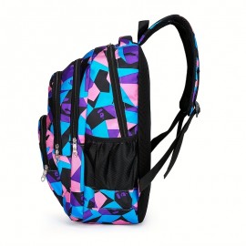 Stylish Multifunctional Travel Backpack for Men and Women, Large Capacity, Lightweight Commuter Student Bag with Tablet Compartment, Adjustable Shoulder Straps, Polyester Lining, Casual Convertible Design, Backpack for Travel