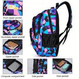 Stylish Multifunctional Travel Backpack for Men and Women, Large Capacity, Lightweight Commuter Student Bag with Tablet Compartment, Adjustable Shoulder Straps, Polyester Lining, Casual Convertible Design, Backpack for Travel