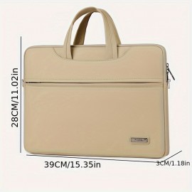 Laptop Briefcase with a Minimalist And Practical Design, Featuring Multiple Layers to Accommodate a Computer And Accessories, Lightweight And Casual, It Includes a Shock-Absorbing Compartment for The Laptop, And Can Be Carried As a Shoulder Bag, Handheld, Or Crossbody, And Fits Over a Suitcase Handle