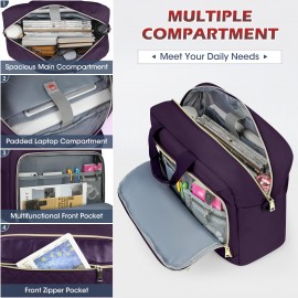 RAINSMORE Women's Tote Bag Laptop Bag 17.3 Inch Laptop Briefcase for Women Men Shoulder Messenger Bag Large Computer Bag for Business Office Work College, College Backpack, Unisex Design, Professional Briefcase, Reinforced Stitching, Spacious Laptop