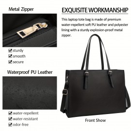 Laptop Bag For Women Waterproof Lightweight 15.6 Inch Computer Tote Bag Business Office Briefcase Large Capacity Handbag Shoulder Bag Professional Office Work Bag