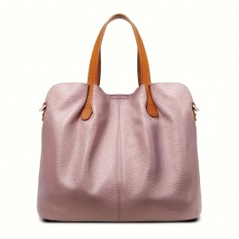 Genuine Leather Tote Bag - Versatile Shoulder & Crossbody Handbag with Adjustable Strap, Light Blue, Perfect for Daily Commute & Work, Ideal Gift for Men & Women, Versatile Carryall | Casual Style Bag | Durable Leather, Large Tote Bag