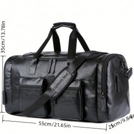 Customizable Men's Tote Bag for Travel, Large Capacity with Adjustable Shoulder Strap and Multiple Storage Compartments, Perfect for Weekend Trips and Outdoor Activities