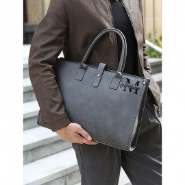 Customizable Men's Crossbody Bag - Adjustable Shoulder Strap, Scratch-Resistant Durable Material, Large Capacity Sleek Minimalist Design for Business & Casual Use (Black/Brown), Versatile Travel Purse | Highquality Stitching