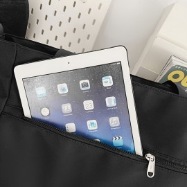 1pc Oxford Material Men'S Casual Shoulder Bag, Large Tote with Multiple Pockets, Street Style Crossbody Satchel for Students