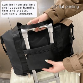 1pc Poodle Print Men'S Trendy Large Tote Bag - Durable Black Gym & Yoga Maternity Bag with Wet/Dry Separation, Spacious Interior for Sports, Workout Essentials, or Pet Supplies