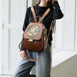 [Unisex Large Tote Bag] Retro Soft Synthetic Unisex Large Tote Bag - Lightweight & Spacious for Travel, Commuting, Gym, Shopping with Adjustable Strap and Zipper Closure