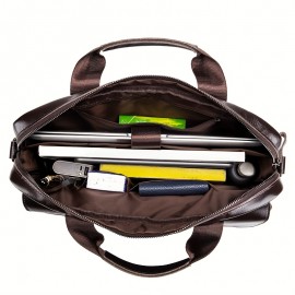 Men's Genuine Leather Business Briefcase - 15