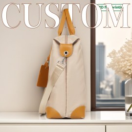 Customizable Chalk-Style Text Beige Tote Bag - Detachable Shoulder Strap, Spacious Travel & Vacation Handbag, Hand Washable Durable Design for Casual Outings