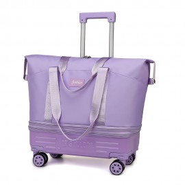 A Tote Bag with Wheels And a Handle, Suitable for Daily Outings, Short And Long Trips, Moving, And School, The Bottom of The Travel Bag Features Detachable Swivel Wheels, a Removable Handle, And Includes Dry And Wet Separation Bags, The Bottom Can Be Opened to Expand Two Layers, The Fabric Is And Scratch-Resistant, After Removing The Handle, It Can Be Used As a Suitcase, Available in Six Colors