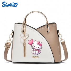 [Sanrio | Hello Kitty] Sanrio Hello Kitty 1pc Heart-Shaped Balloon Handbag | Large Capacity Zipper Closure Tote Bag for Casual & Formal | Crossbody Purse, Goldtone Hardware, Durable Material