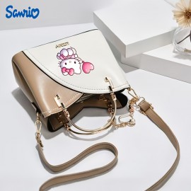 [Sanrio | Hello Kitty] Sanrio Hello Kitty 1pc Heart-Shaped Balloon Handbag | Large Capacity Zipper Closure Tote Bag for Casual & Formal | Crossbody Purse, Goldtone Hardware, Durable Material