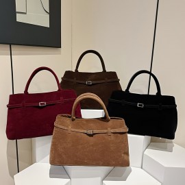 [Vintage Minimalist Handbag] Perfect Lily Women's Vintage Minimalist Handbag - Soft Tote with Metal Clasp Closure, Two Sturdy Handles & Magnetic Snap Closure, Coffee/Dark Brown/Red/Black for Work & Daily Use, Cute Purse