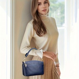 Wo 'S Handbag Handbag, New Fashion Trend, Washed Soft Business Commuter Handbag, Elegant Appearance, Exquisite Crafts Ship, Double Strap Handbag for Outdoor Travel, Phone And Coin Handbag, Large Capacity with Multiple Zipper Pockets