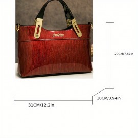 Women'S Luxury Crossbody Bag - Elegant Zipper Closure, Detachable Strap & Golden-Tone Hardware, Burgundy Red Handbag for Everyday, Office, Parties - Durable Painted Finish Women'S Purse, Crossbody Purse, Party Accessory, Sophisticated Accessory, Polyester Lined Interior, Evening Accessory, Vintage Style, Sturdy Construction, Shoulder Bag, Fashion Women