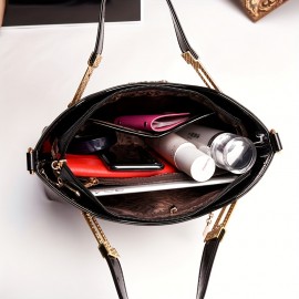 Women'S Luxury Crossbody Bag - Elegant Zipper Closure, Detachable Strap & Golden-Tone Hardware, Burgundy Red Handbag for Everyday, Office, Parties - Durable Painted Finish Women'S Purse, Crossbody Purse, Party Accessory, Sophisticated Accessory, Polyester Lined Interior, Evening Accessory, Vintage Style, Sturdy Construction, Shoulder Bag, Fashion Women