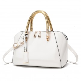 [Elegant Evening Clutch Purse] Golden-Tone Chain Strap & Zipper Closure, Women's Elegant Evening Clutch Purse - Large Capacity for Weddings, Parties, Formal Events - 7 Colors (Black Shown)