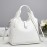 1pc Stylish White Crocodile-Textured Synthetic Handbag with Adjustable Strap, Double Compartments & Golden-Tone Hardware - Large Capacity Shoulder Bag for Women, Perfect for Daily Commute, Work, or Casual Outings, Crossbody Purse, Work Handbag, Modern Handbag, Zipper Closure