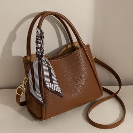 Women's Retro Tote Bag with Detachable Crossbody Strap - Elegant Bucket & Handbag, Golden-Tone Hardware, Closure, Golden-Tone Hardware, Beige//Black - Versatile Everyday & Formal Purse, Minimalist Square Design, Durable Lining, Multi-Functional Single-Shoulder Bag for Casual & Formal Events, Designer Bags for Women, Clutch Purse, Branded Bags for Women High Quality, Clutch Bags for Women Elegant, Handbags for Women Large Size