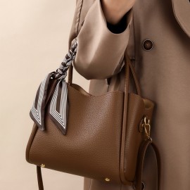 Women's Retro Tote Bag with Detachable Crossbody Strap - Elegant Bucket & Handbag, Golden-Tone Hardware, Closure, Golden-Tone Hardware, Beige//Black - Versatile Everyday & Formal Purse, Minimalist Square Design, Durable Lining, Multi-Functional Single-Shoulder Bag for Casual & Formal Events, Designer Bags for Women, Clutch Purse, Branded Bags for Women High Quality, Clutch Bags for Women Elegant, Handbags for Women Large Size