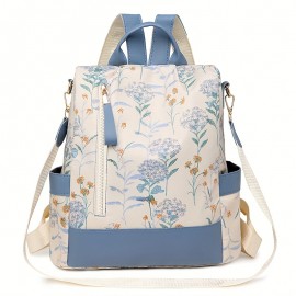 Women'S Floral Backpack | Casual Style | Anti-Theft Design | Large Capacity | Multi-Function with Adjustable Straps | Lightweight Synthetic | Zip Closure | Ideal for Work, & Travel, Backpack for