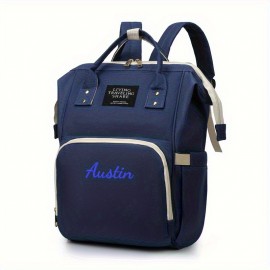 2pcs/1pc Stylish Color Block Backpack, Large Capacity Multifunctional Travel Shoulder Bag with Zipper and Multiple Compartments, Suitable for Daily Use, Travel, Commuting, Personalized Name Embroidery Available