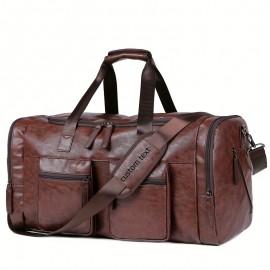 Customizable Men's Tote Bag for Travel, Large Capacity with Adjustable Shoulder Strap and Multiple Storage Compartments, Perfect for Weekend Trips and Outdoor Activities