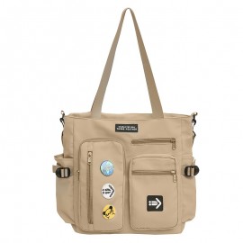 1pc Oxford Material Men'S Casual Shoulder Bag, Large Tote with Multiple Pockets, Street Style Crossbody Satchel for Students