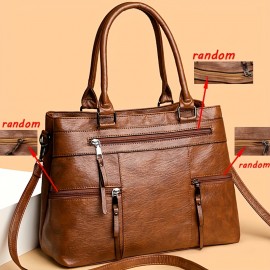 Perfect Lily Women's Professional Handbag with Zipper Closure - Convertible Crossbody/Handbag, Spacious Interior Compartment, Detachable Strap - Purse for Work, Travel, Everyday - Coffee Brown/Black/ - Ideal Gift for Women, Versatile Accessory, Sleek Tote, Highquality Finish, Crossbody Bag, Working Women