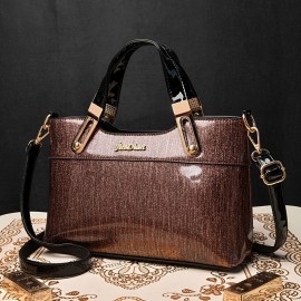 Women'S Luxury Crossbody Bag - Elegant Zipper Closure, Detachable Strap & Golden-Tone Hardware, Burgundy Red Handbag for Everyday, Office, Parties - Durable Painted Finish Women'S Purse, Crossbody Purse, Party Accessory, Sophisticated Accessory, Polyester Lined Interior, Evening Accessory, Vintage Style, Sturdy Construction, Shoulder Bag, Fashion Women