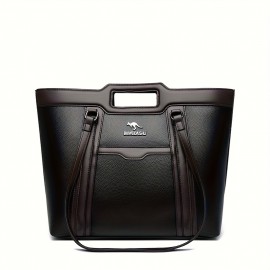 Large Capacity Wo 'S Handbag - Elegant Synthetic Handbag with Zipper Closure, Spacious Work Bag for Wo, Durable Everyday & Formal Use, Available In, Brown, Green, Coffee - Ogehuafee, Stylish Accessory, Professional Wo