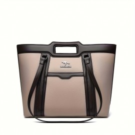 Large Capacity Wo 'S Handbag - Elegant Synthetic Handbag with Zipper Closure, Spacious Work Bag for Wo, Durable Everyday & Formal Use, Available In, Brown, Green, Coffee - Ogehuafee, Stylish Accessory, Professional Wo