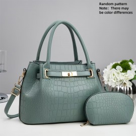 Women'S Handbag 2pcs Fashionable Stone Pattern Bag, Bridal Bag, First Choice for Gift, Universal for Four Seasons, Combination Bag, Wallet