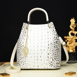 Stylish And Spacious Wo 'S Bucket with a Minimalist Crocodile Pattern, Perfect for Autumn And Winter, Can Be Used As a Hand Or.